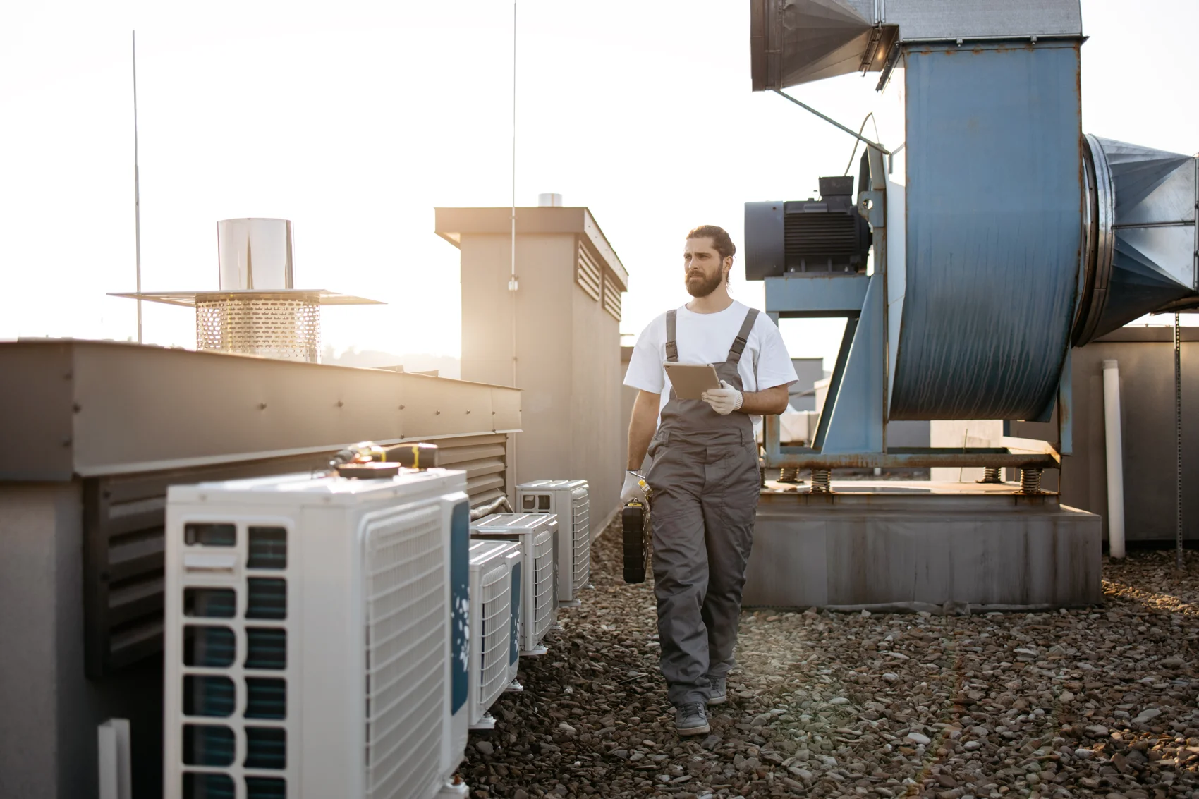 Technician verifying long-term HVAC performance