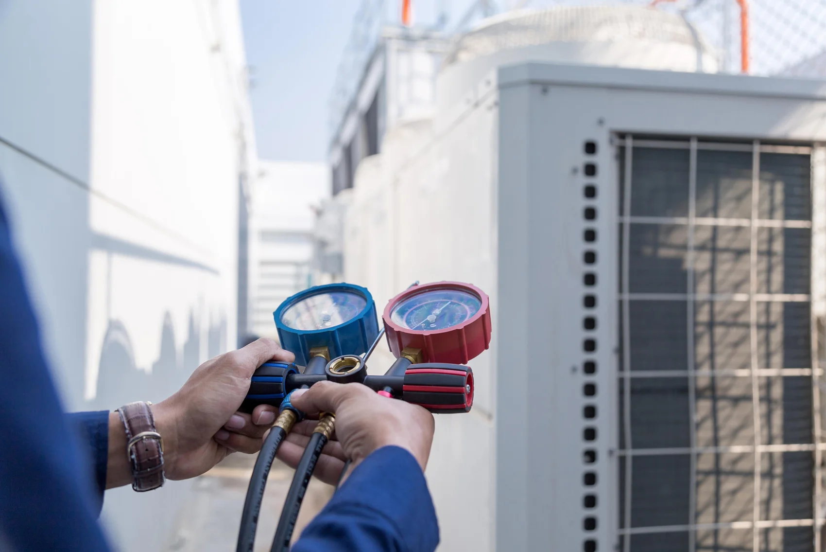 Crabbe technician diagnosing a residential HVAC system