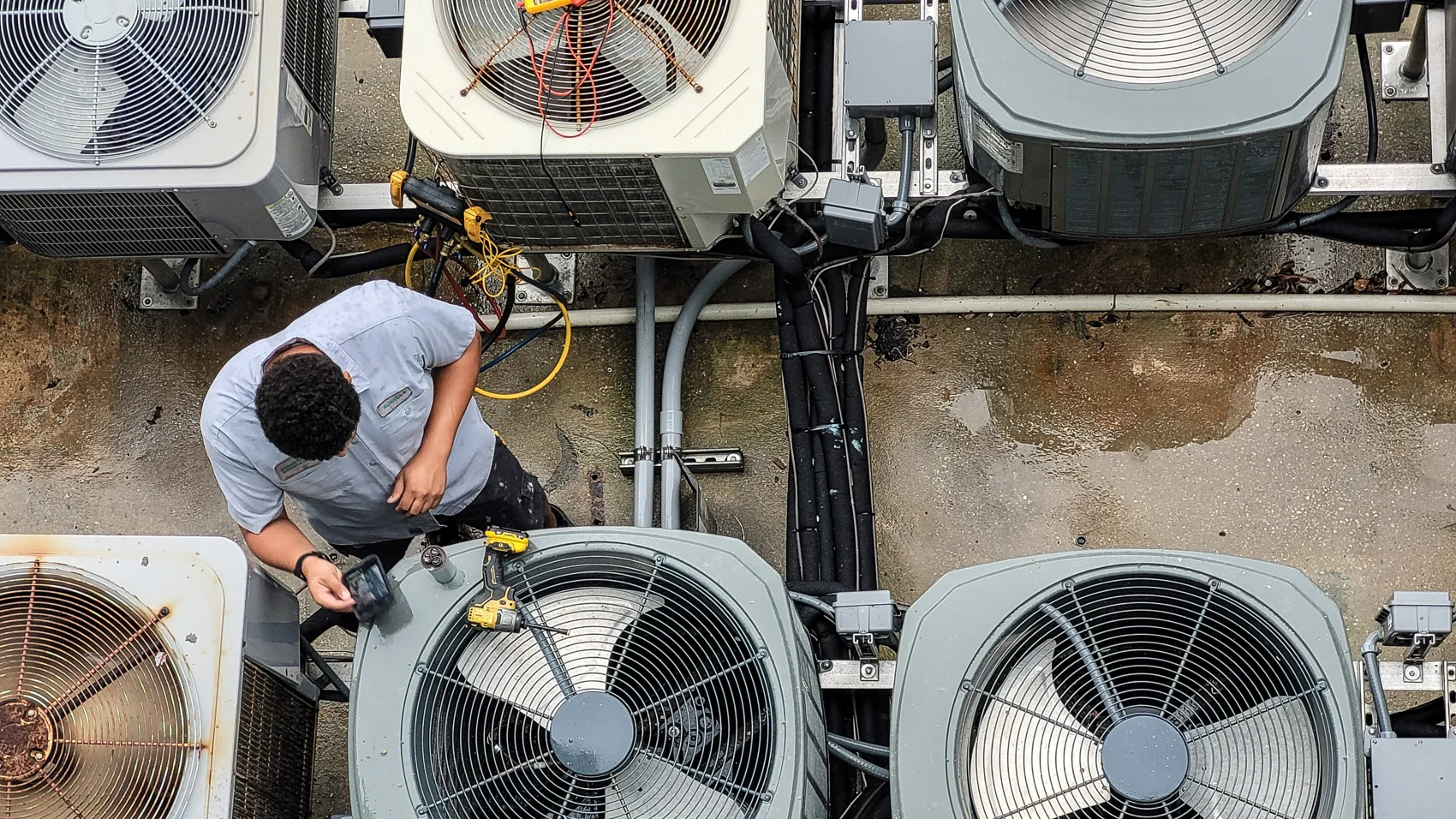 Crabbe Service Company HVAC technician on the job